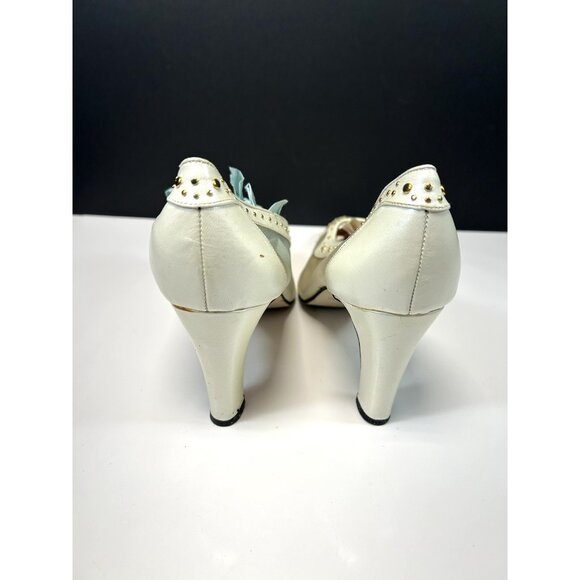 J Renee Joy Pumps Womens Sz 10 N Narrow Fabric Beads Uppers Sequins Off White - Picture 11 of 16